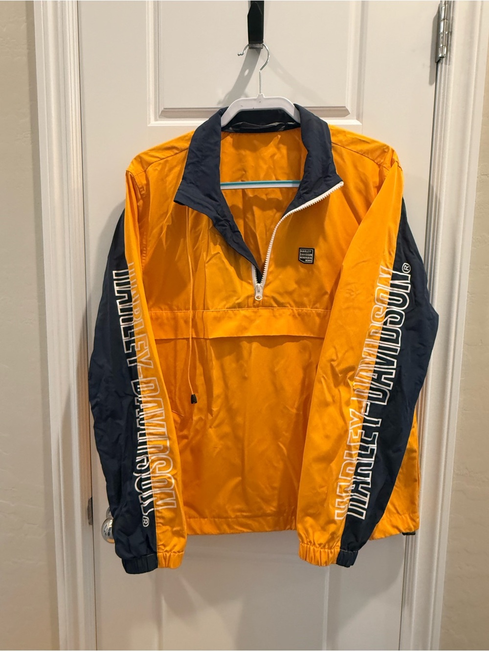 Harley-Davidson Yellow and Black Half-Zip Pullover Jacket